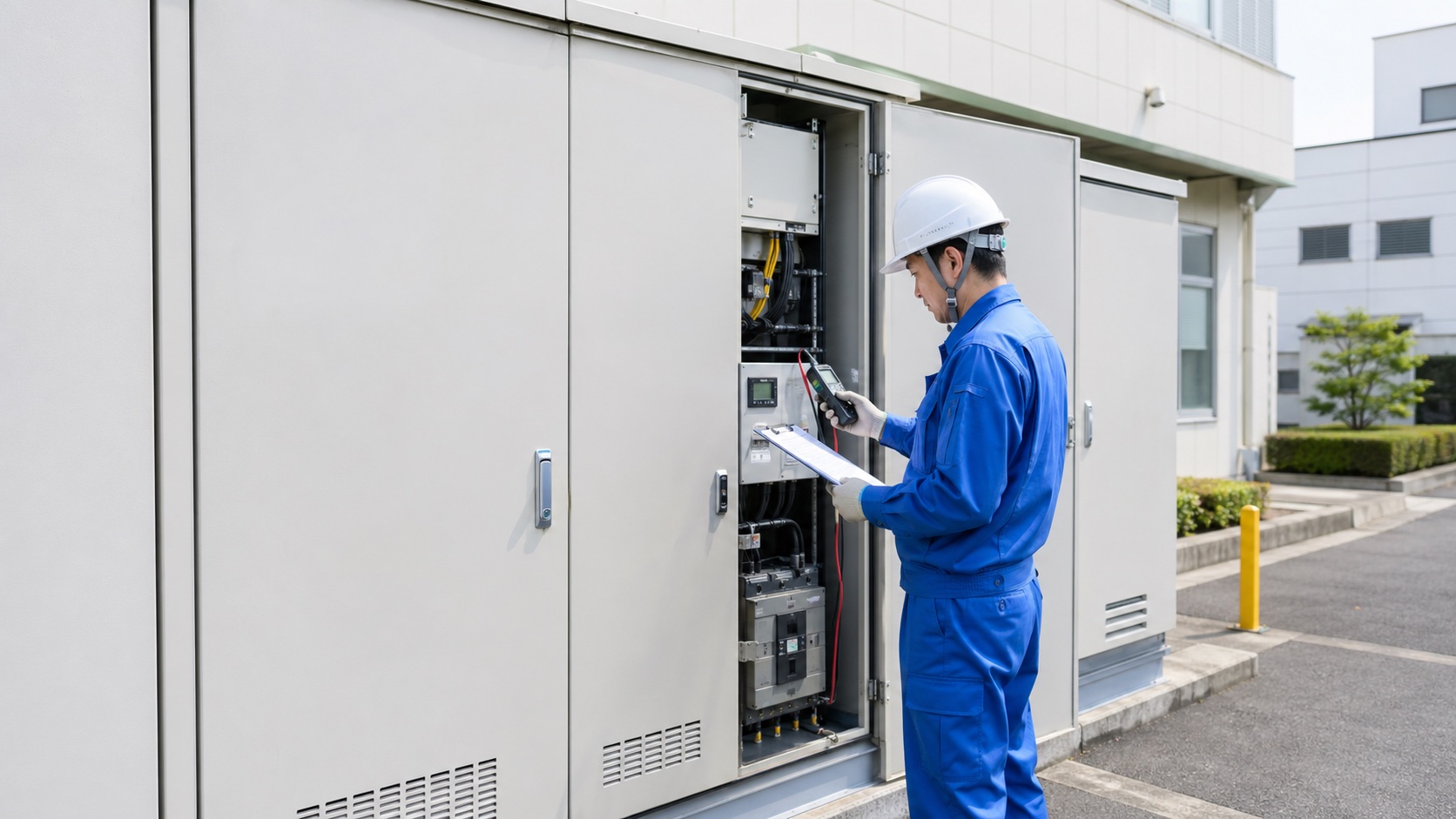高圧受電設備キュービクルの点検現場